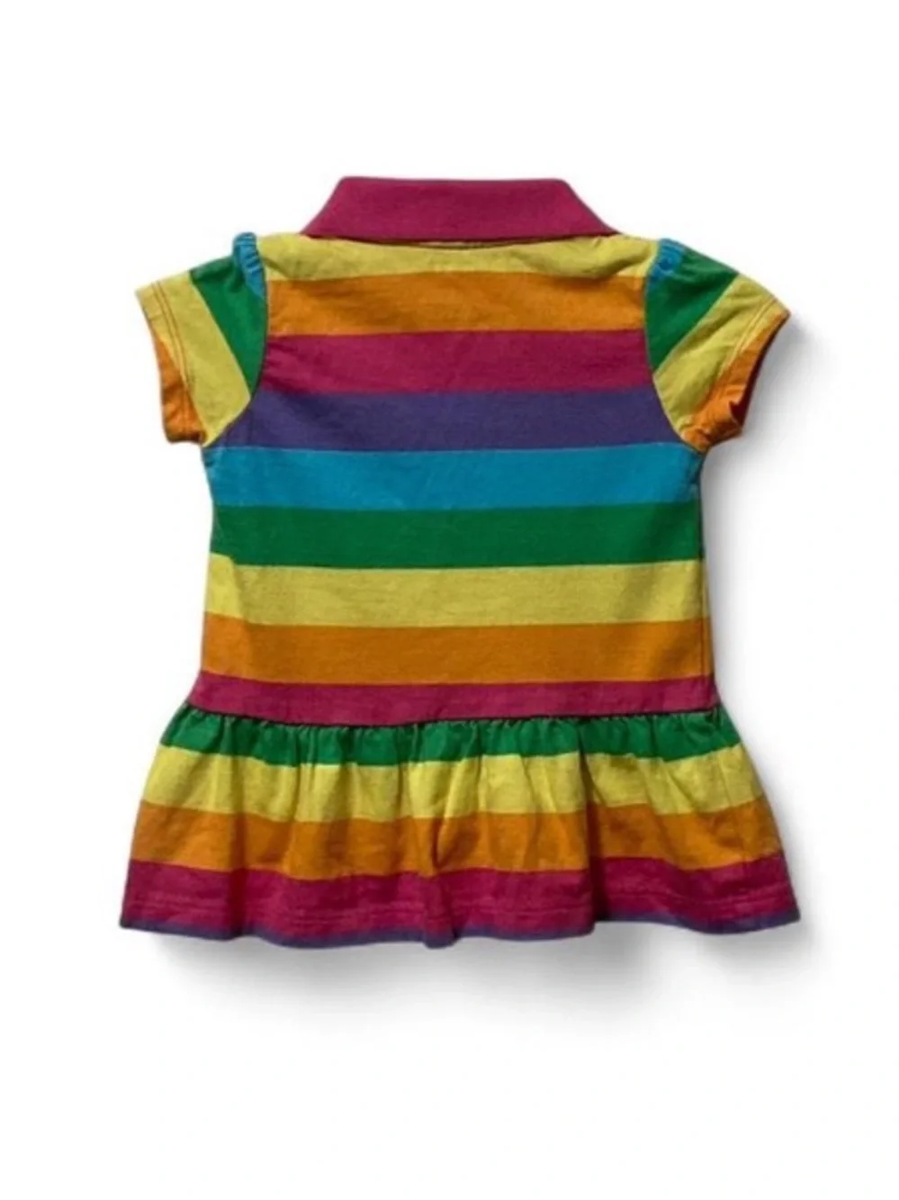 Carter's Girls' Rainbow Stripe Polo Dress Shirt - Multicolor